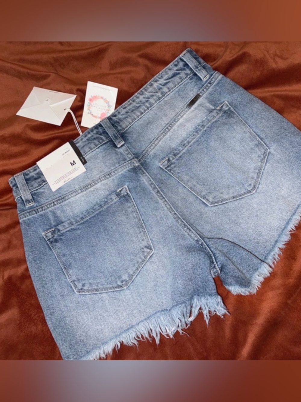 KanCan Light Blue Distressed Denim Shorts - Picture 2 of 6